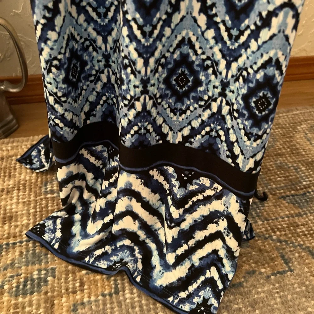 Chico’s Maxi Dress Blue Print Large - Picture 3 of 7